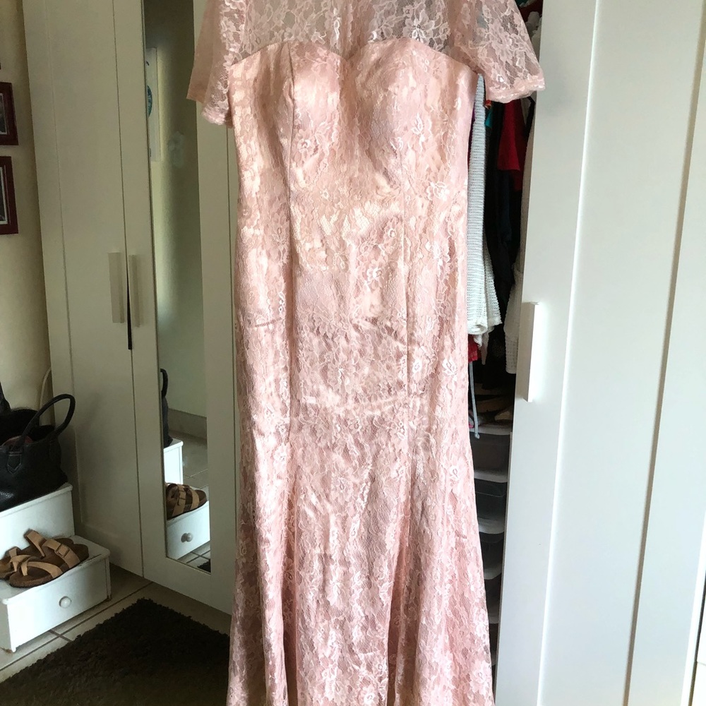 Blush lace full length dress - Picture 5 of 6